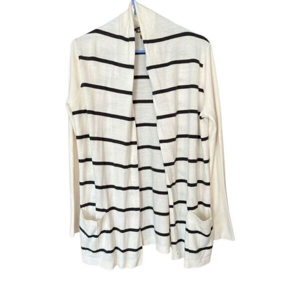 Eddie Bauer Merino Wool Striped Cardigan - Picture 1 of 8